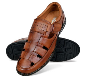 Men Premium Leather Tan Open Mule For Men ( ST-1039 TAN )