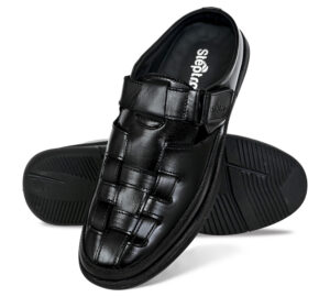 Men Premium Leather Black Open Mule For Men ( ST-1054 BLACK )